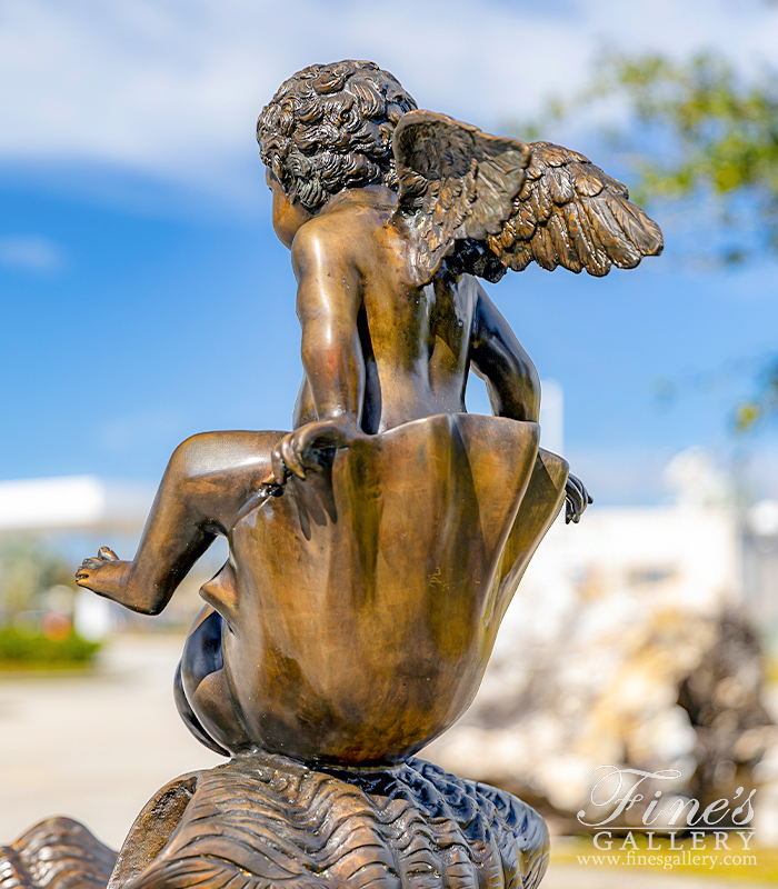 Bronze Fountains  - Cherub And Shells Fountain In Bronze - BF-749